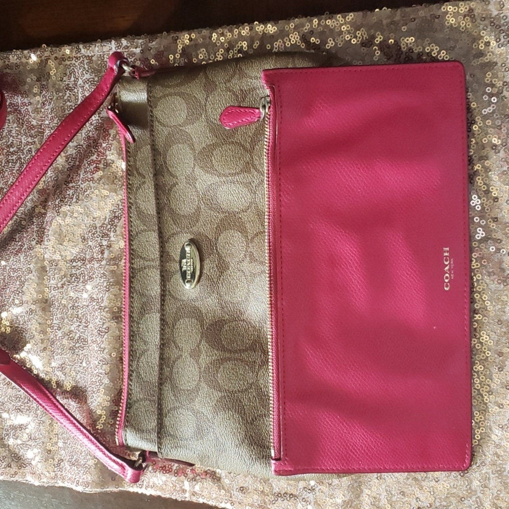Coach Crossbody Brown/Hot Pink Bag